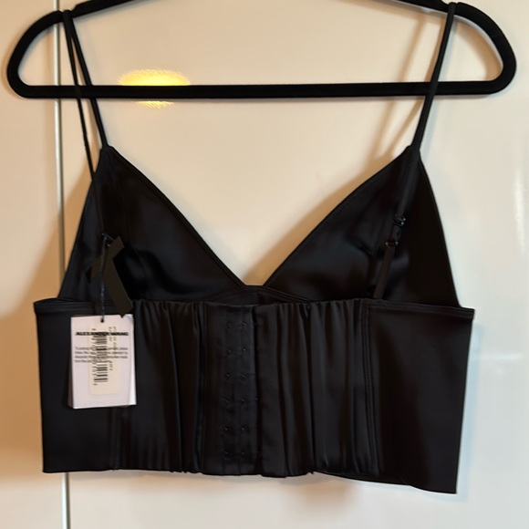 BNWT T by Alexander Wang Black Satin Bustier Bra Too, Sz8 - Picture 5 of 7